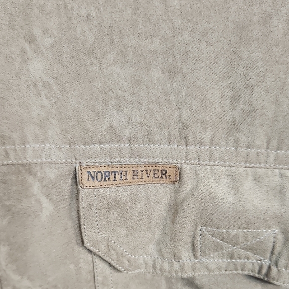 North River Men's XL Button-Up Shirt Olive Green (NOT Tan) - Picture 4 of 8